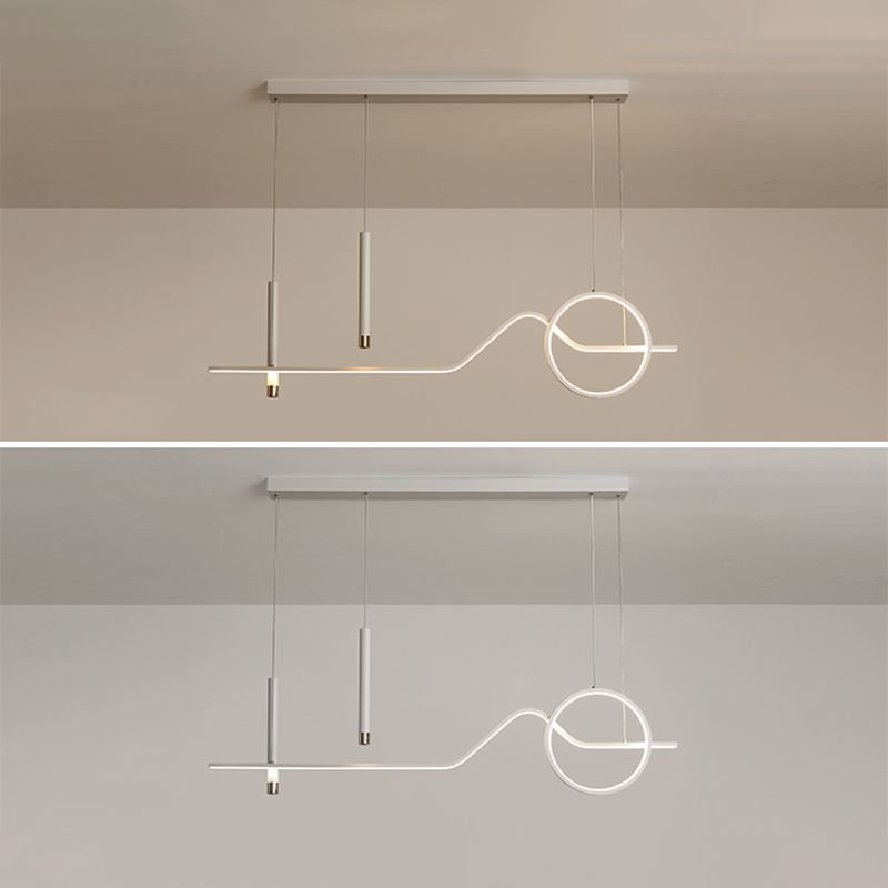 Contemporary Geometric Island Lighting Metal 4 Light Island Light Fixture