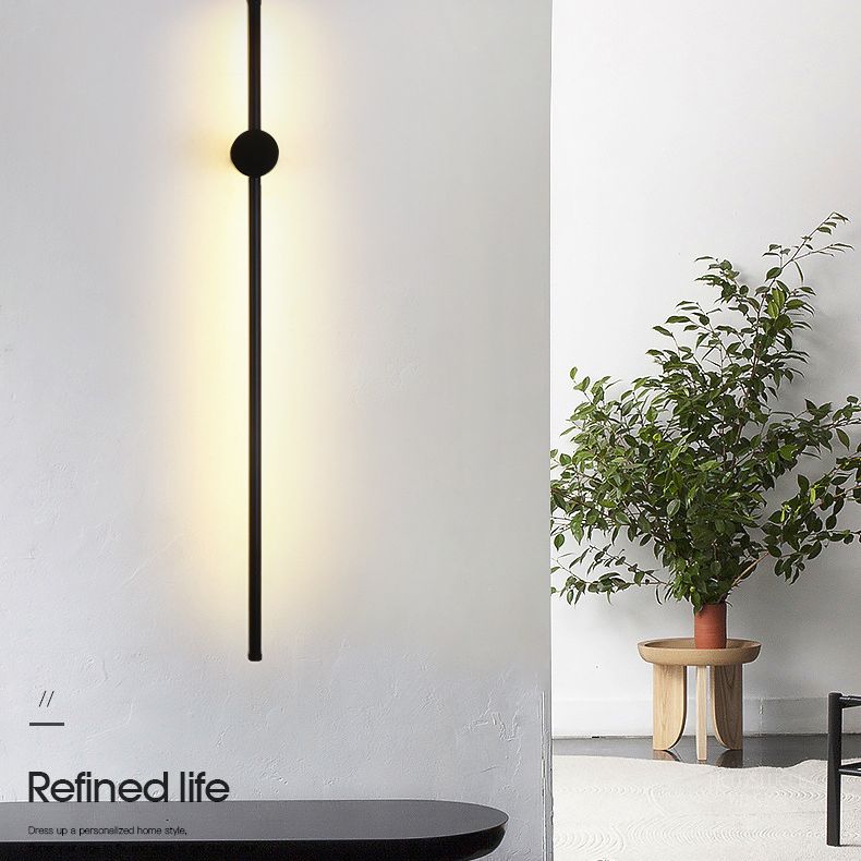 Modern Minimalist Style Linear Wall Mounted Light Fixture Metal Wall Sconces for Living Room