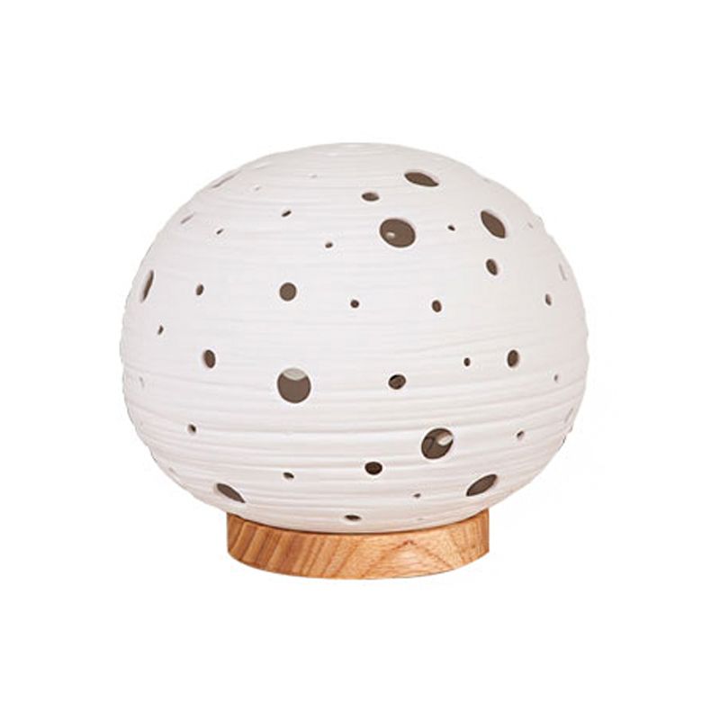 1 table de nuit de la tête de chambre à coucher lumière de bureau blanc contemporain avec nuance de céramique à balle laser