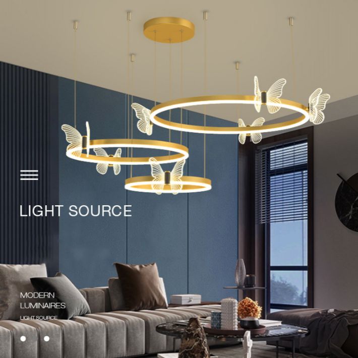 Kit de luz colgante de metal de techo orbicular moderno para sala de estar para sala de estar