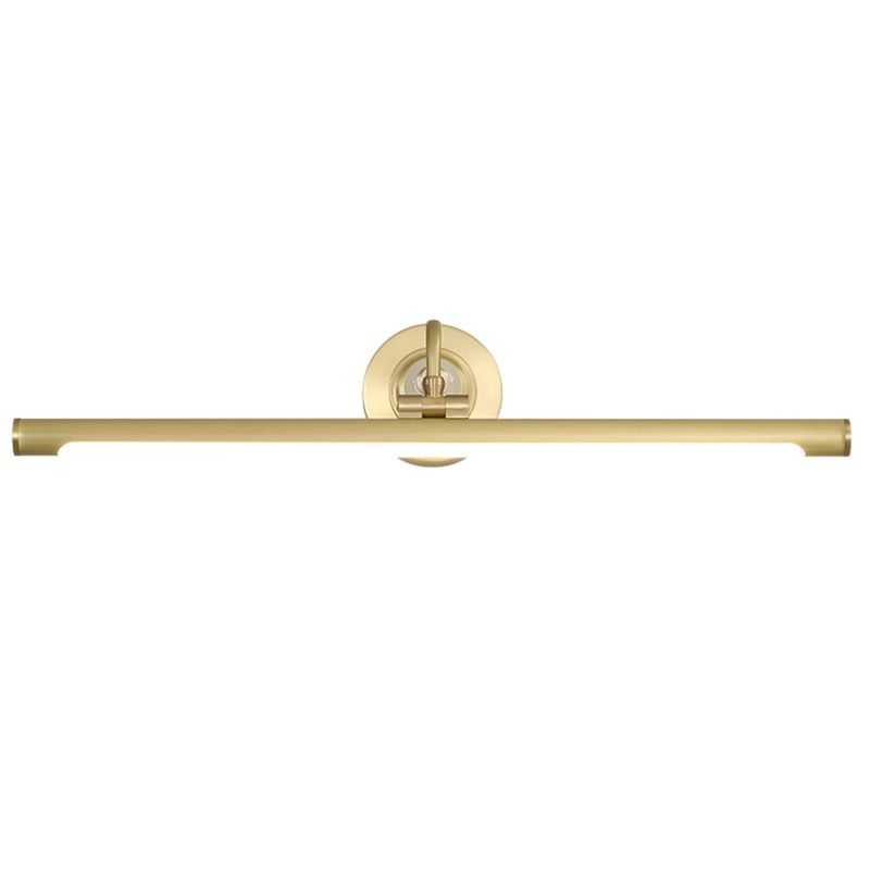 Modern Style Linear Shade Wall Sconce Metal 1 Light Sconces in Brass Finish