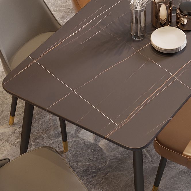 Modern Rectangle Dining Table Set 1/2/5/7 Pieces Stone Top Dinette Set