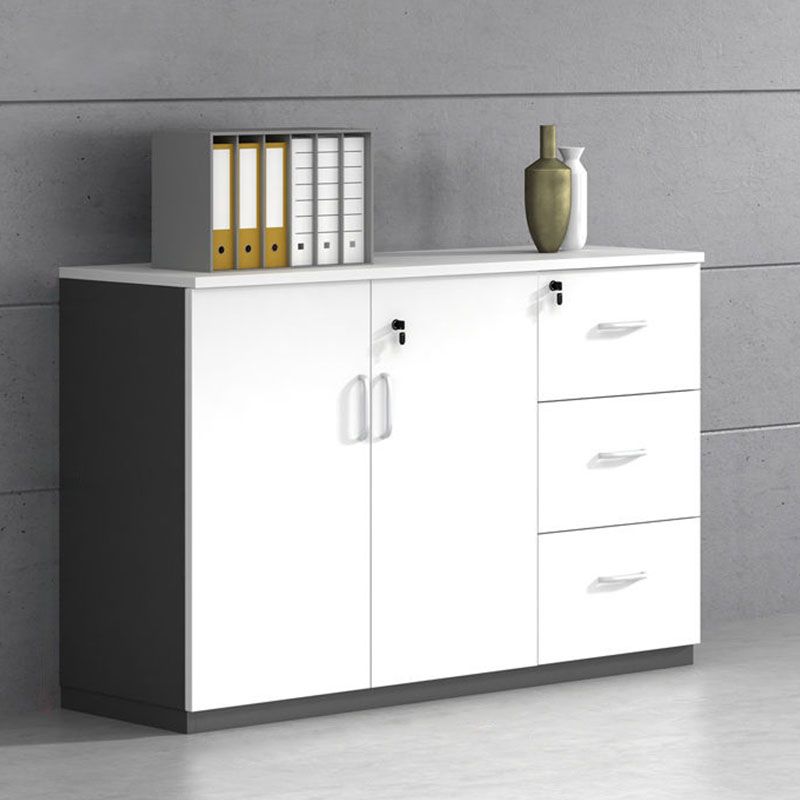 Contemporary Style Filing Cabinet Wood Lateral File Cabinet with Locking Storage
