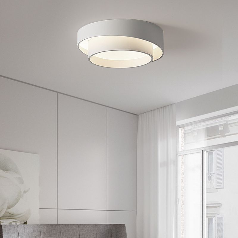 Moderne Stijl Ronde Flush Mount Licht Metaal 1 Licht Plafond Licht voor Slaapkamer
