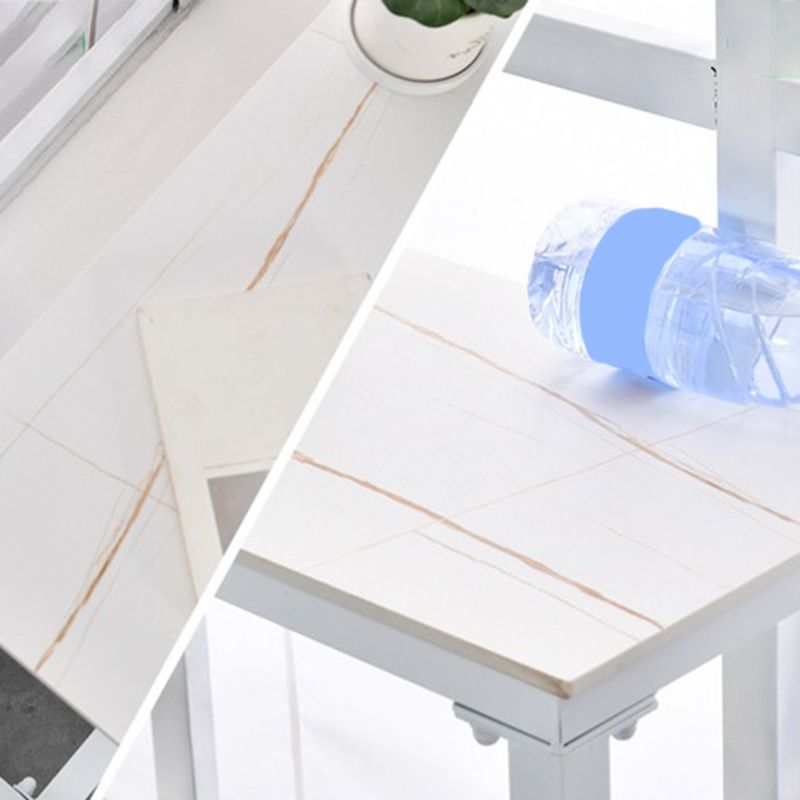 Modern Stone Top Bistro Bar Table Rectangle Metal Base Bar Table