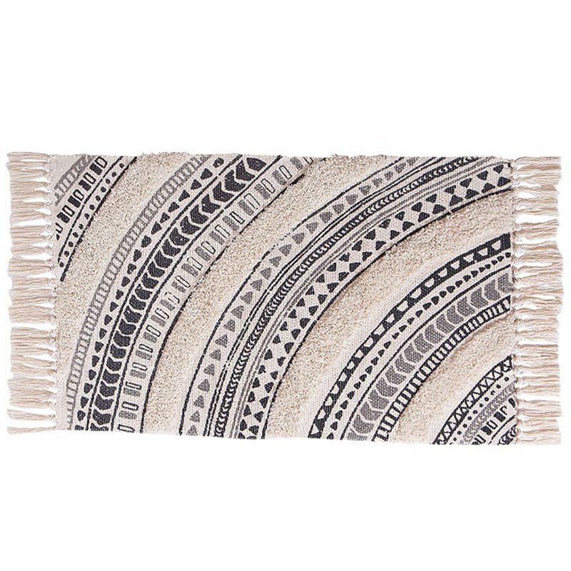 Tapis de motif americana jaune polyester le tapis de frange bohème de la zone de frange pour décoration intérieure