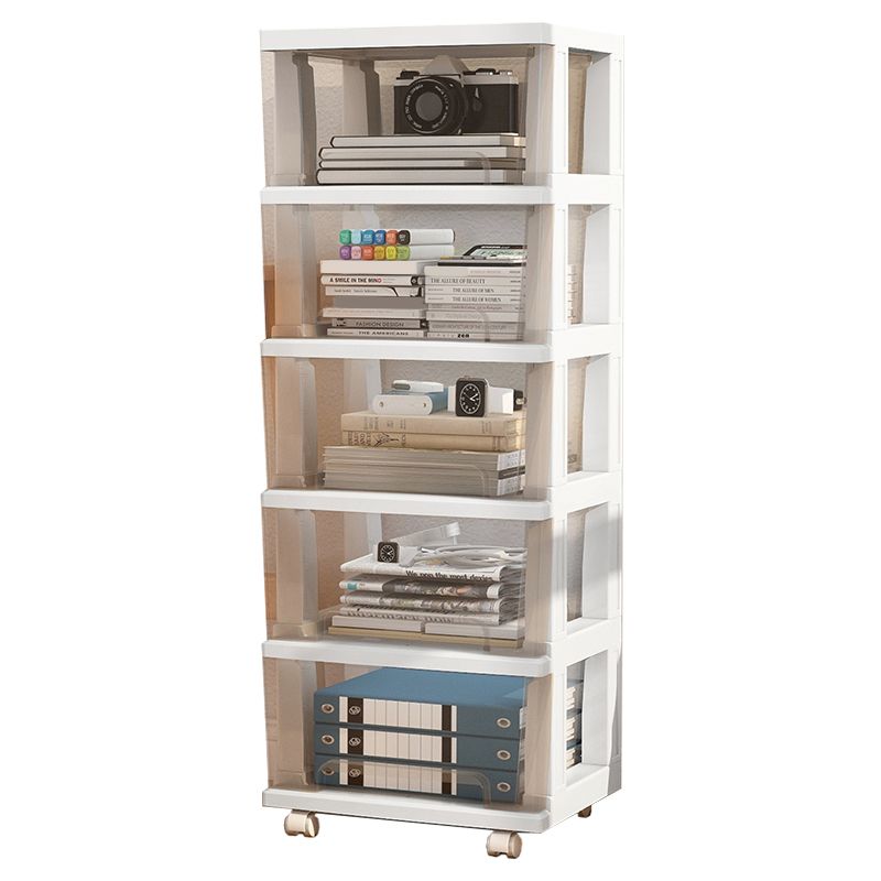 Modern Style Bookshelf Closed Back Plastic Bookcase for Home Office