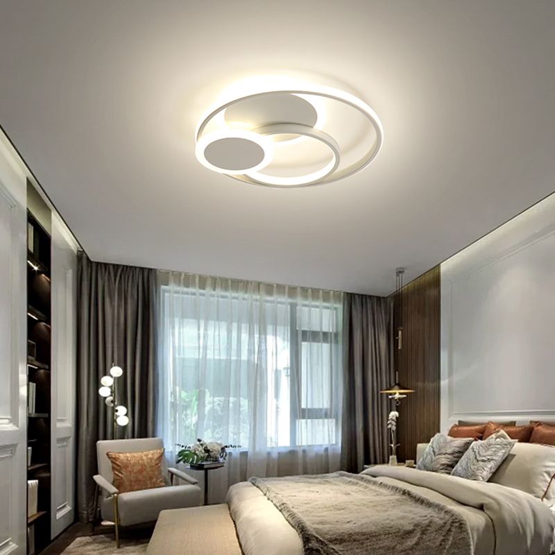 Lámpara LED de montaje empotrado con anillo, pantalla acrílica, luz de techo moderna para dormitorio