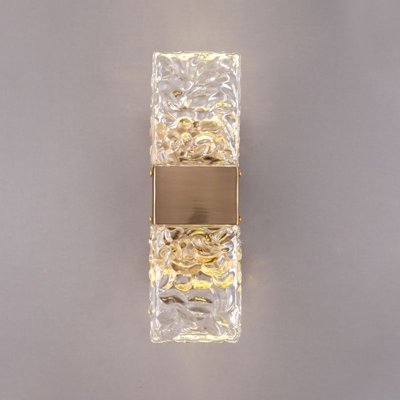 2-Light Modern Squared Wall Lights Crystal Wall Mounted Lamps for Bedroom