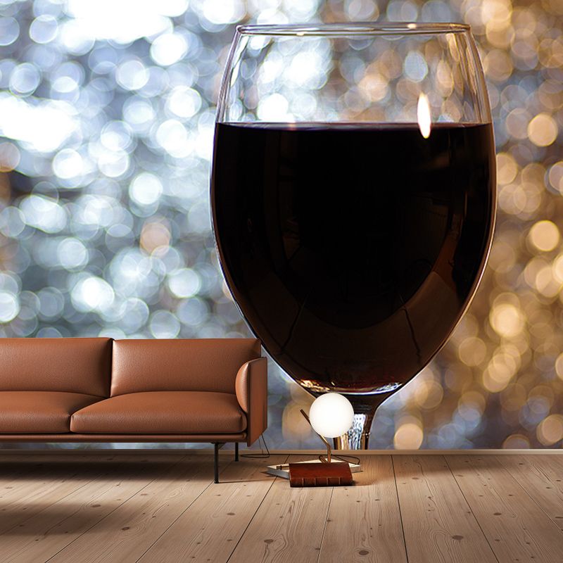 Glass of Wine Mural for Reustarant Bar Wall Decor, Custom Size Available