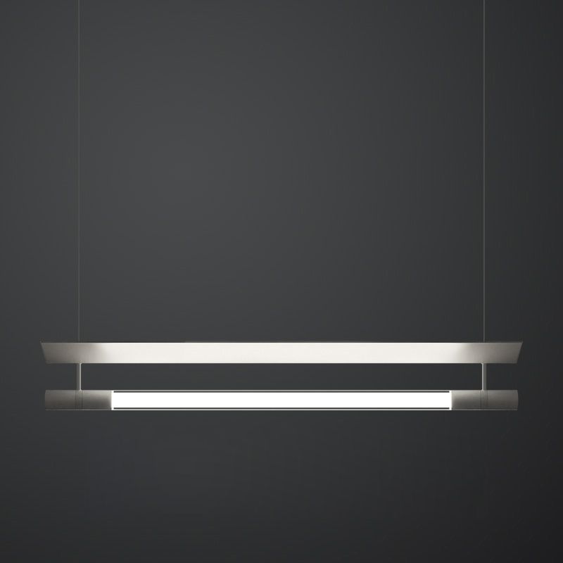 Modern Style Linear Shape Island Lighting Idea Metal 1 Light Island Pendant in Silver