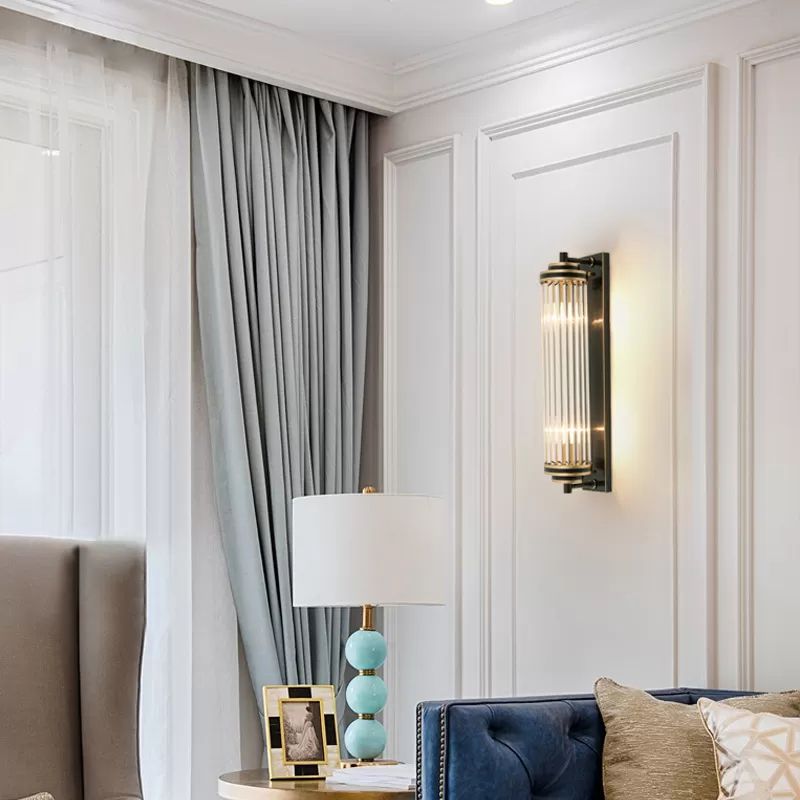 Contemporary Tubular Wall Mounted Lights Glass Flush Mount Wall Sconce for Living Room
