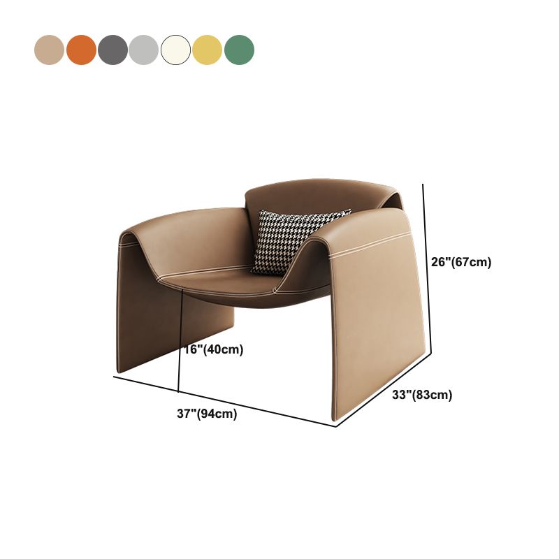 Contemporary Bonded Leather Arms Included with Pillow Accent Armchair