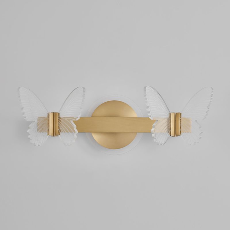 Butterfly Wall Sconce Lighting Modern Metal Wall Sconces in Gold