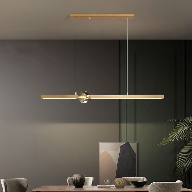 Simple Modern Light Luxury Style LED Hanging Island Pendant Light for Dining Room Office