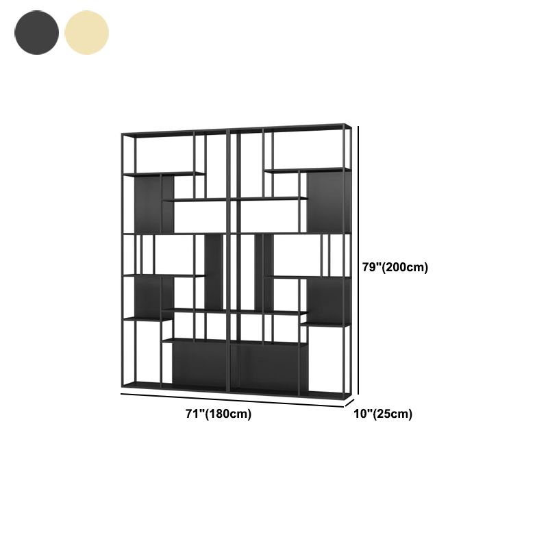 Modern Iron Geometric Shelf Living Room 78.74" Height Bookshelf