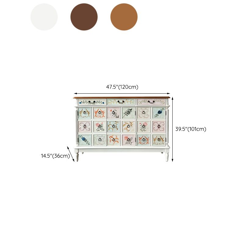 Industrial Painted Accent Cabinet Two/Three Drawers Wood Chest