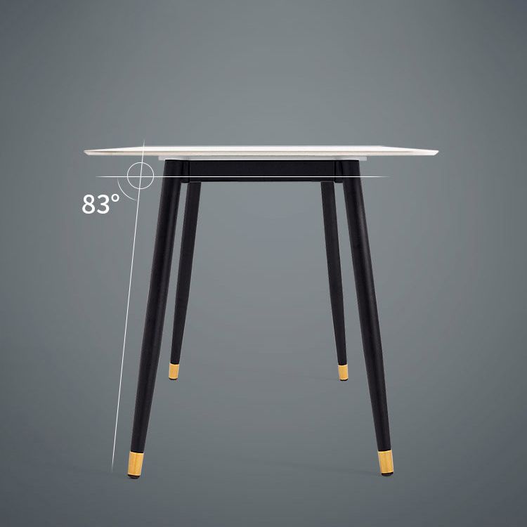 Matte Finish Stone Dinette Table Contemporary Rectangle Dining Table