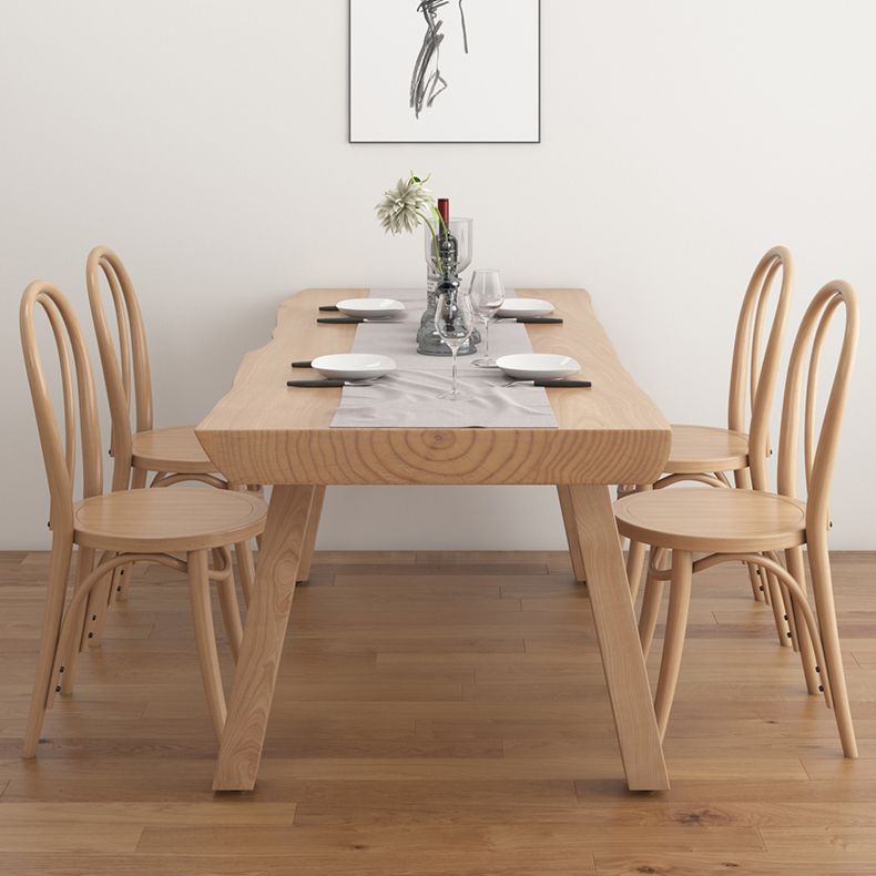 Modern 1/4/5/6 Pieces Dining Set Rectangle Pine Wood Dining Table Set