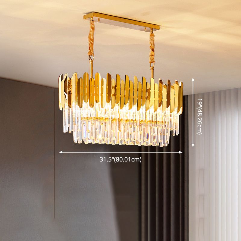 Luci a sospensione contemporanea illuminazione isola lineare lampada sospesa in oro