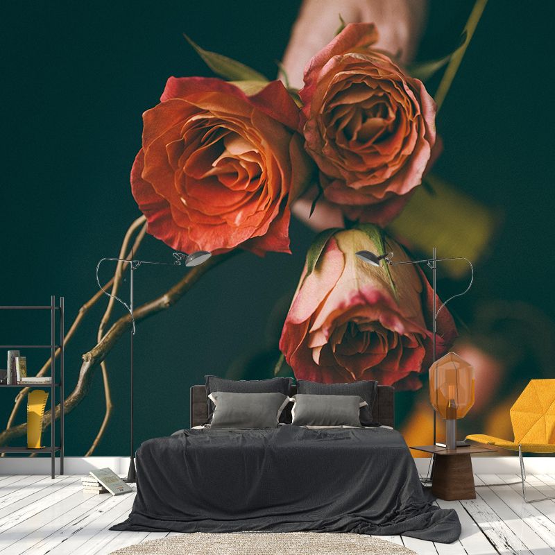 Bouquet Wall Mural Moisture Resistant Wallpaper Wall Decor for House Interior