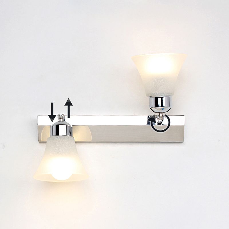 Silver Bell Mirror Lighting Modern Style Stainless Steel Wall Sconce Light Fixture