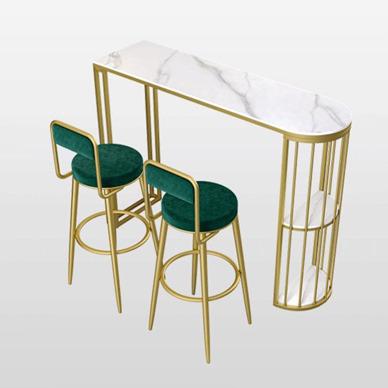 Modern 1/2/3 Pieces Bar Table Set Stone Counter Table with Stools for Living Room