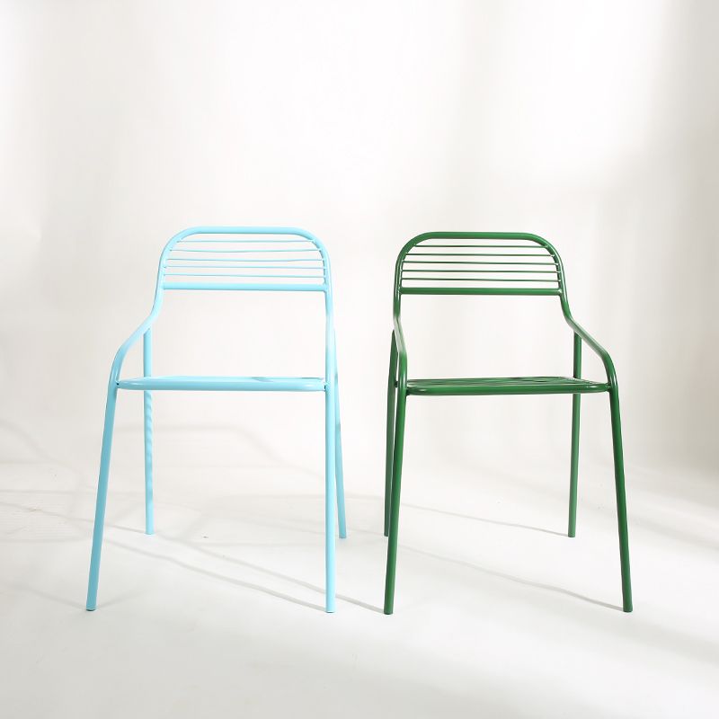 Industrial Outdoors Dining Chairs Metal Stacking Outdoor Bistro Chairs