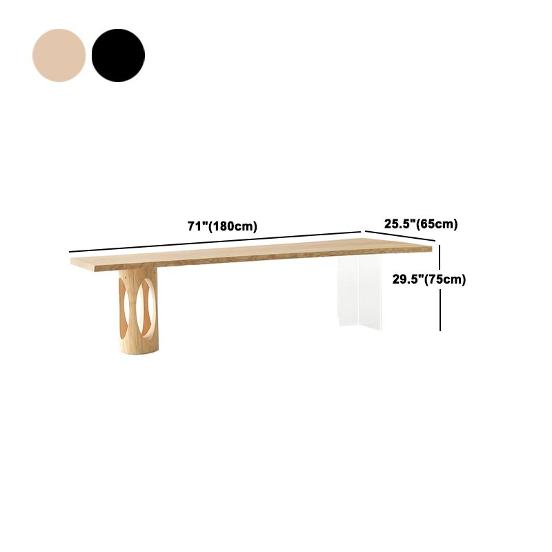 Modern 1/2 Pieces Rectangle Dining Set Solid Wood Top Dining Table with Chairs