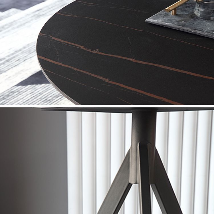Contemporary Round Shape Standard Dining Table Sintered Stone Dining Table for Kitchen