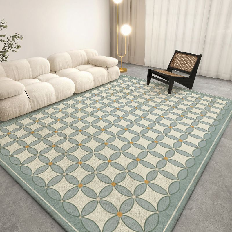 Beige Modern Rug Polyester Graphic Rug Stain Resistant Rug for Living Room