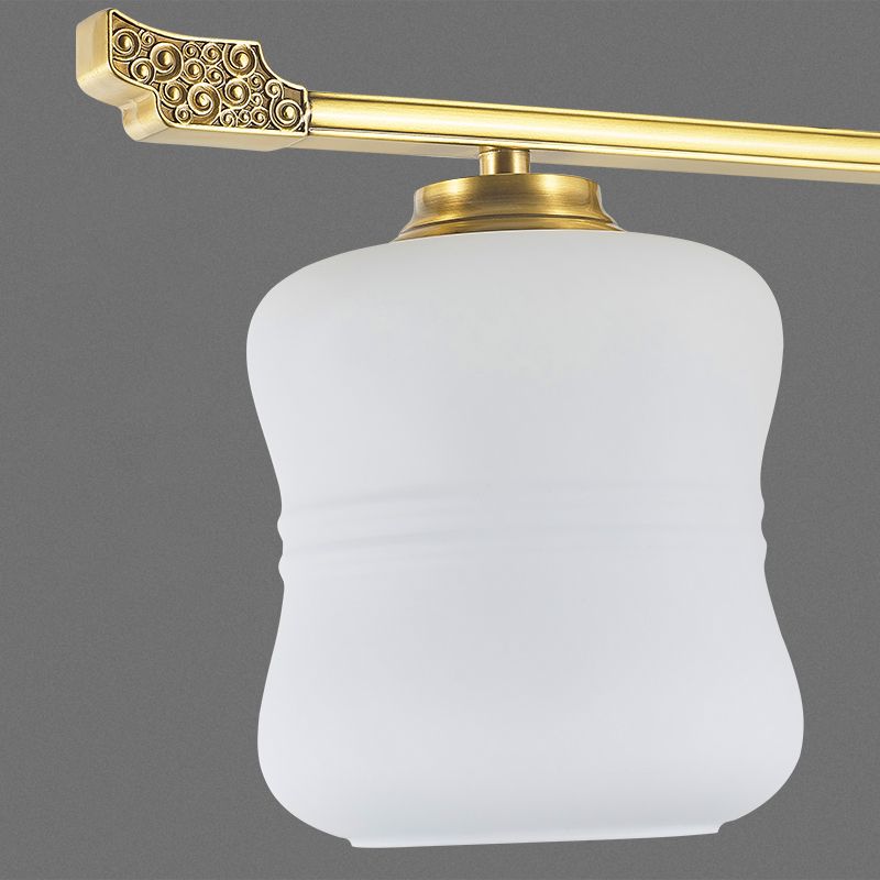 Éclairage d'éclairage d'île géométrique Contemporain 3 Éclairage d'îlot de cuisine léger avec une teinte en verre