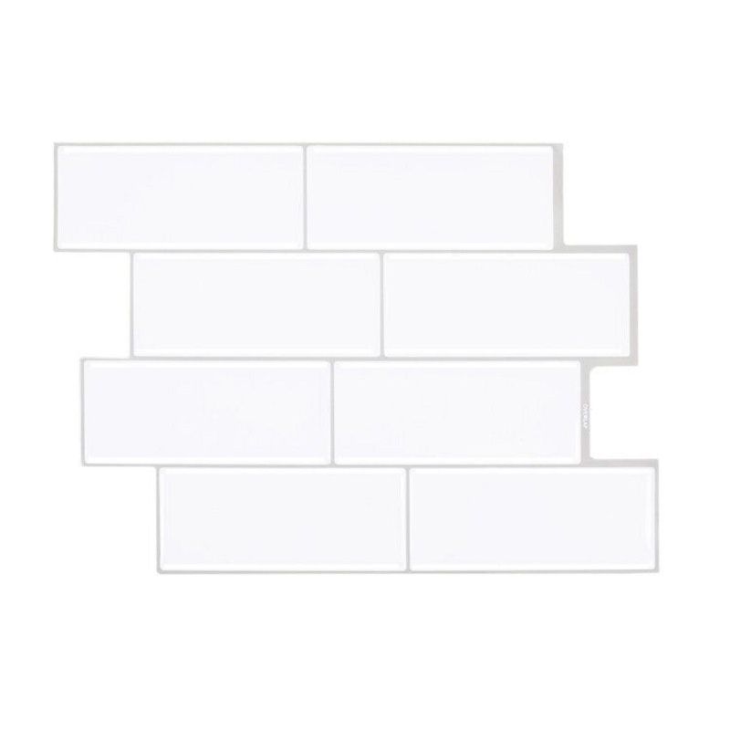 Peel & Stick Subway Tile Stain Resistant PVC Rectangle Peel & Stick Tile for Shower 2 Pack