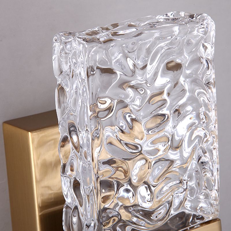 2-Light Modern Squared Wall Lights Crystal Wall Mounted Lamps for Bedroom