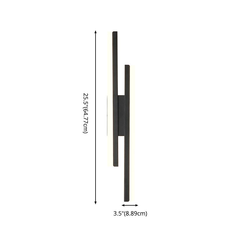 2 luces Luz de pared Acrílico Minimalista LED Pared Spl Donce en negro para sala de estar
