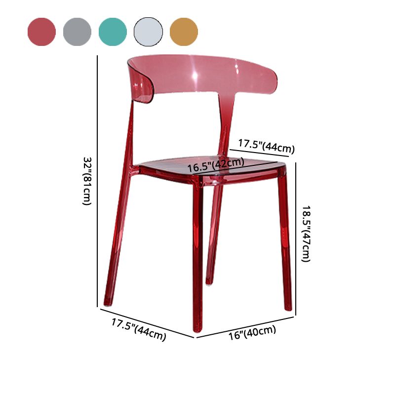 Silla de comedor de plástico de estilo nórdico, silla lateral de comedor con respaldo abierto para uso en restaurantes