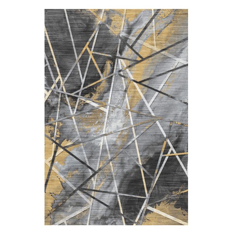 Gorgeous Grey Indoor Rug Polyester Graphic Rug Washable Rug for Home Decor