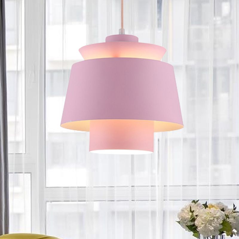 Lámpara de luz colgante de estilo modernista Metálico 1 cabezal Lámpara colgante de sala de estar en negro/gris