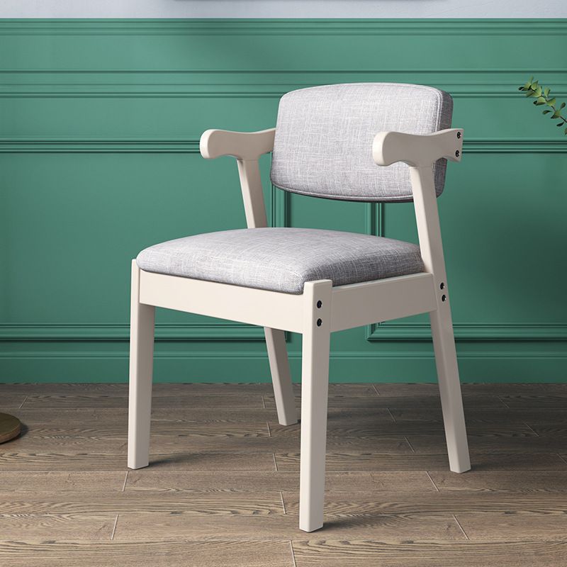 Modern Wood Dining Chair Open Back Dining Side Furniture in Matte Finish for Home