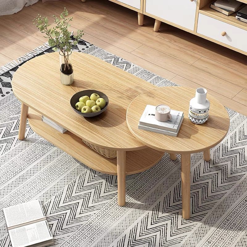 Rectangular Coffee Table with Modern Style Wood in White/wood Color