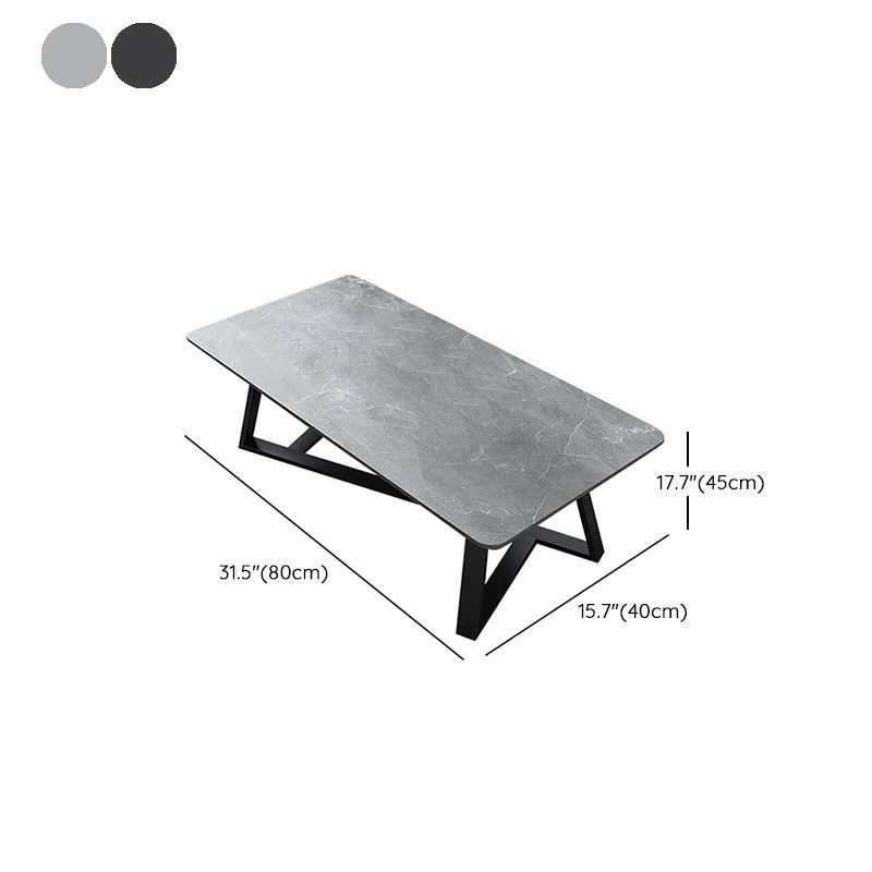 17"H Contemporary Coffee Table Single Slate Coffee Cocktail Table