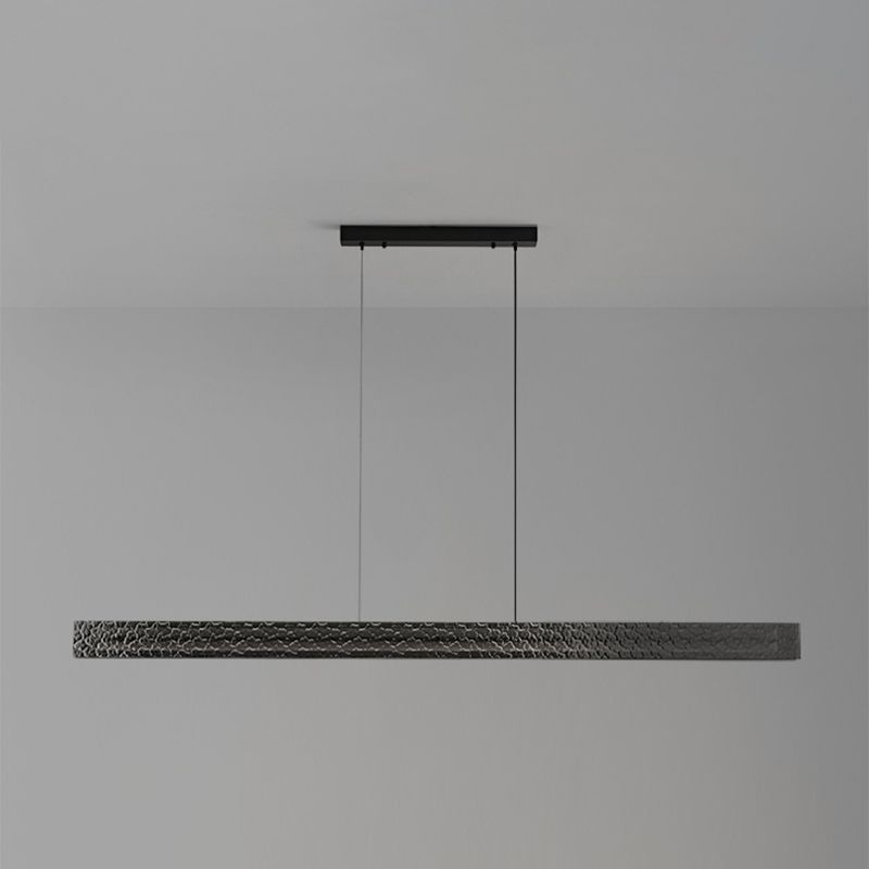 Contemporary Hanging Light Linear LED Island Light Fixture with Glass for Dining Room