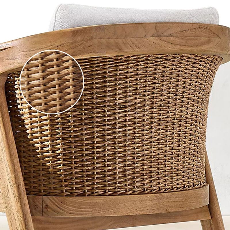 Contemporary Teak Patio Dining Chair Upholstered Outdoor Chair