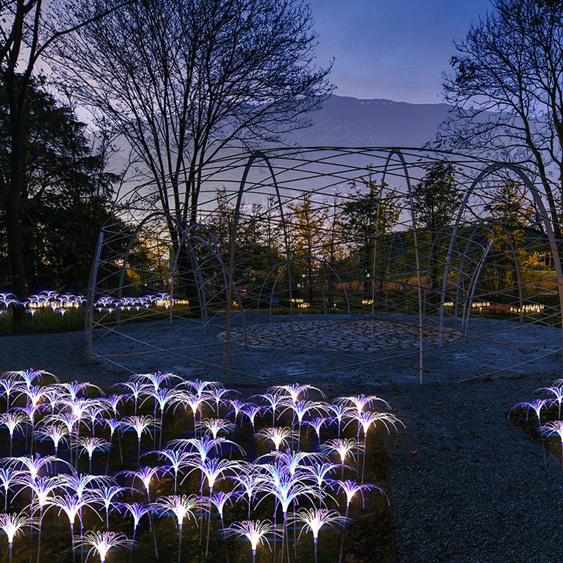 5 Pcs Reed Shaped LED Lawn Light Decorative Optical Fiber Garden Landscape Lighting in Black