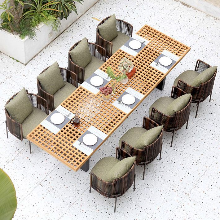 Boho Style Dining Set Wood Rectangular 1/5/7/9 Pieces Dining Set