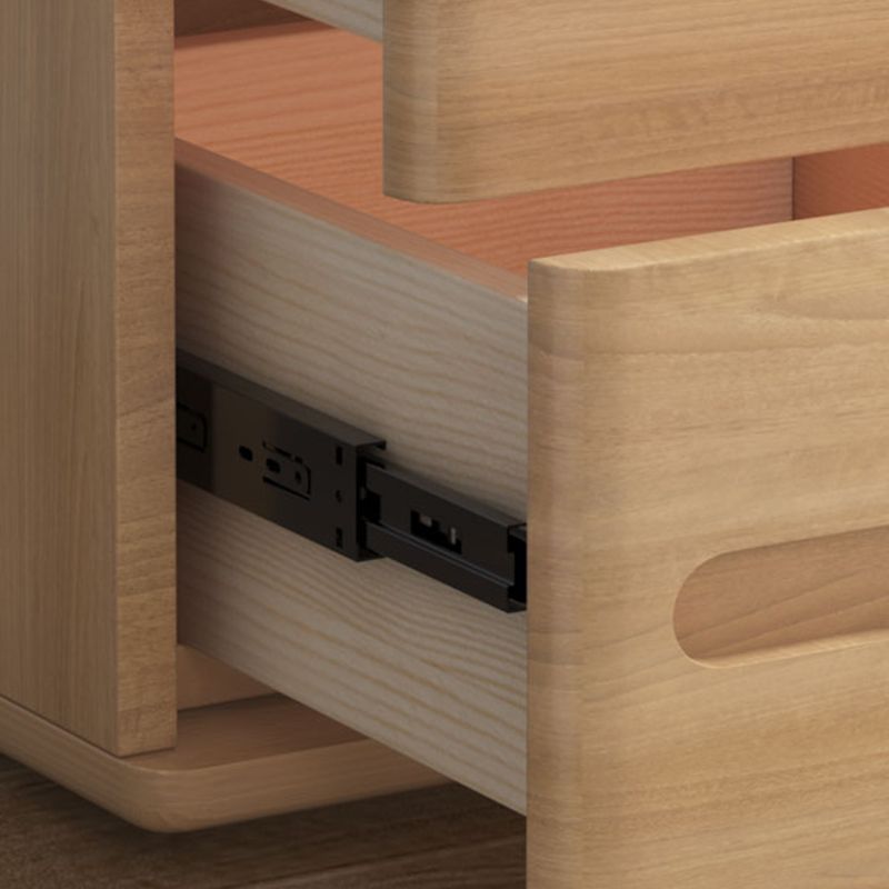 Wooden Nightstand 22.8"Tall 3 - Drawer Nightstand in Brown/ Natural / White