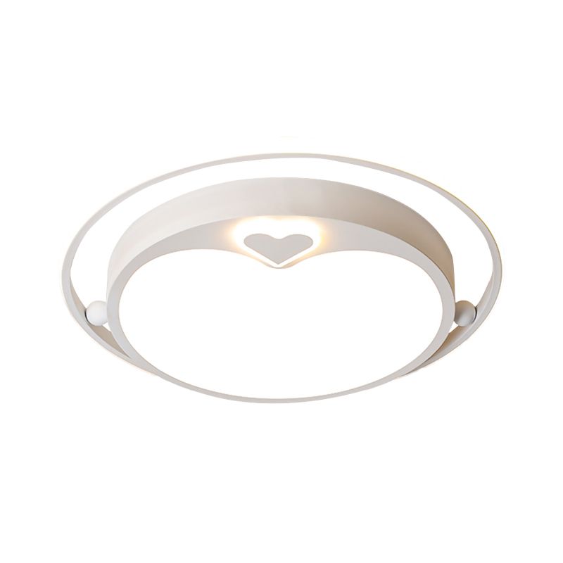 White Apple Ceiling Flush Light Fixture Nordic LED Acrylic Flush Mount Lighting in Warm/White Light