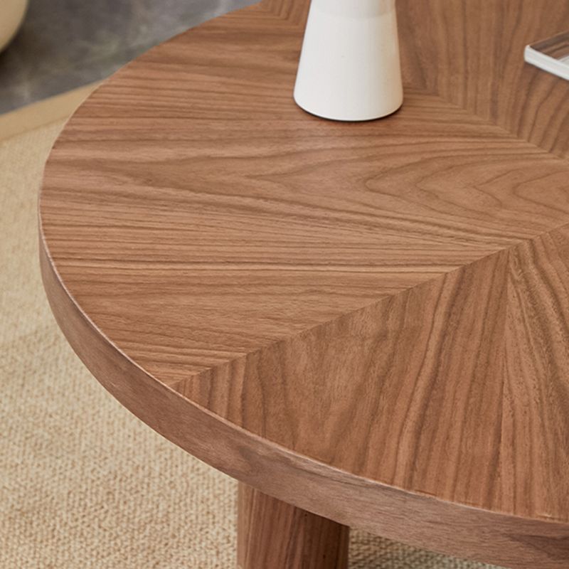Scandinavian 3 Legs Coffee Table Round Wooden Coffee Table Set for Home