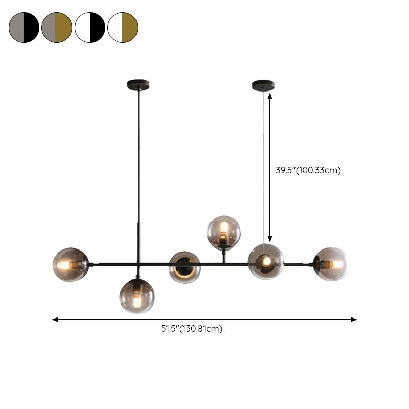 Global Island Lighting Fixture 6 Lights Modern for Dining Room
