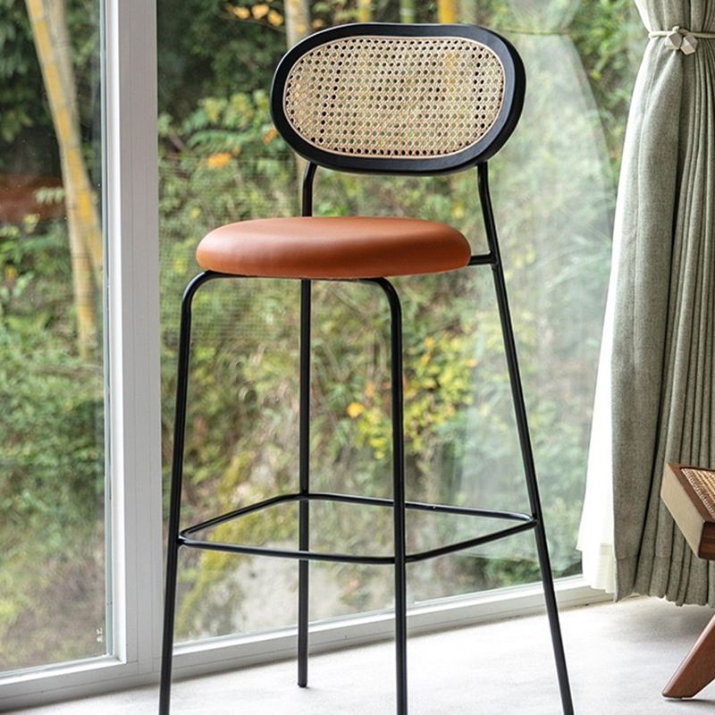 Low Back Dining Stools Contemporary Armless Bar Stools with Metal Base